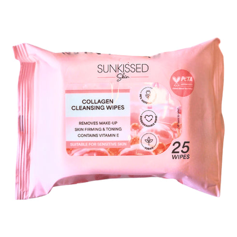 Sunkissed Skin Collagen Cleansing Wipes - 25 Pieces